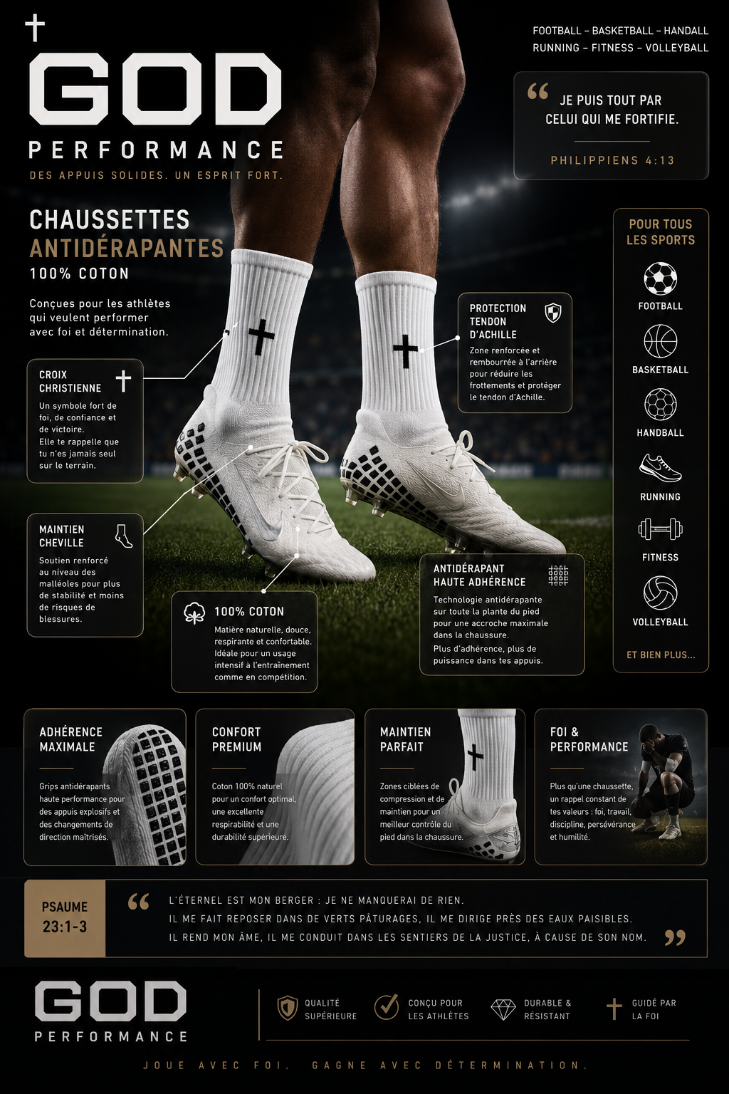 Chaussette antidérapante Chrétienne