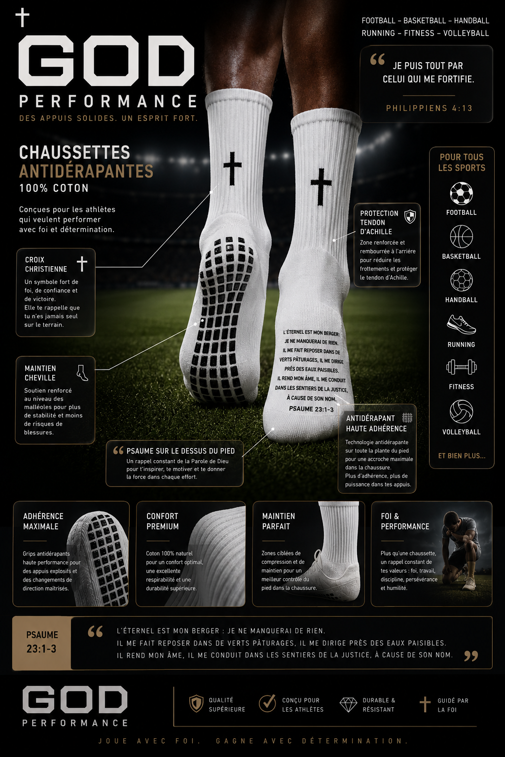 Chaussette antidérapante Chrétienne